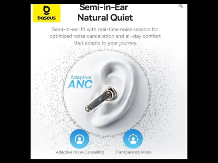 Baseus Bass BS1 NC Semi-in-Ear True Wireless Earbuds Moon White – A0010103 (6)