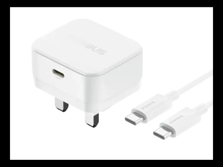 Baseus Palm 20W UK Pin Type-C Fast Charger with Type-c to Type-c 60W Cable- P1011160C213-01