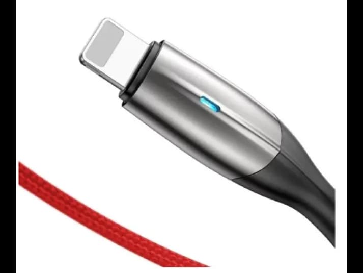 Baseus Horizontal Data Cable (With Indicator Lamp) USB to Lightning – 2.4A, 1 Meter, Red (2 pcs/pack) – Model: CALSP-G09 (3)