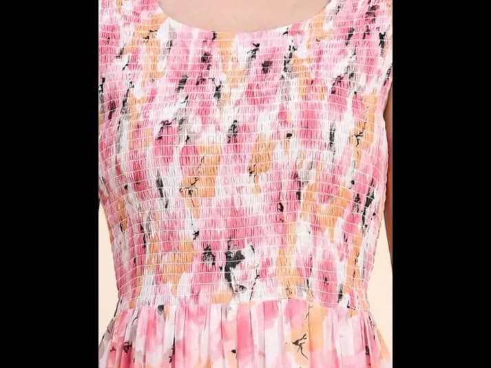 Women Floral Print Tiered Dress (2)