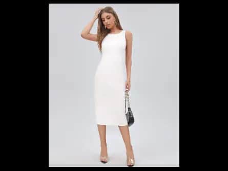 Round-Neck Sleeveless Bodycon Dress