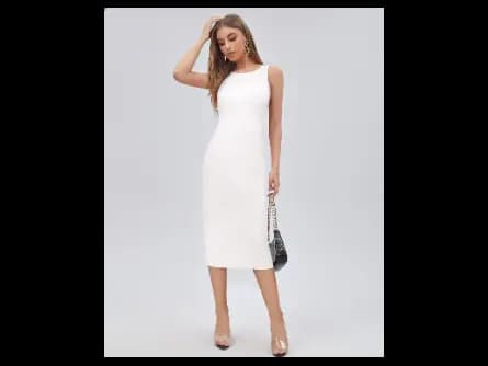 Round-Neck Sleeveless Bodycon Dress