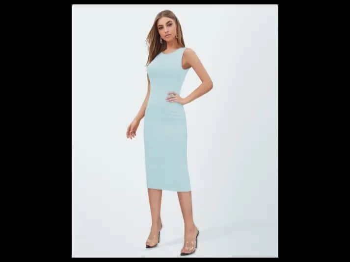 Women Round-Neck Bodycon Dress
