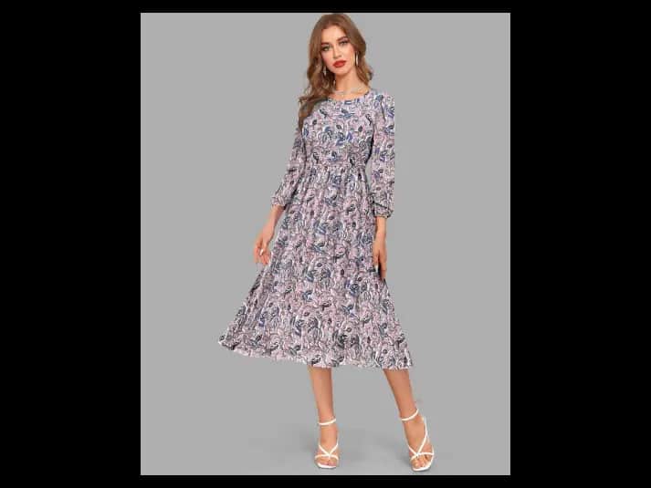 Women Floral Print Fit & Flare Dress