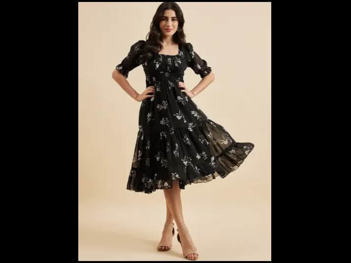 Fit & Flare Midi Dress With Jacket
