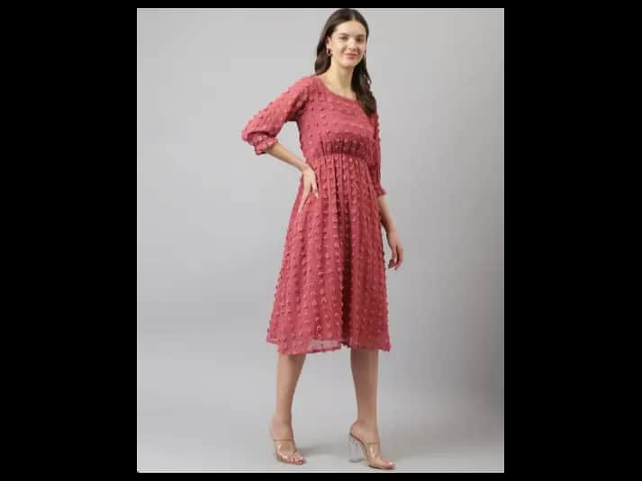 Round-Neck Fit & Flare Dress