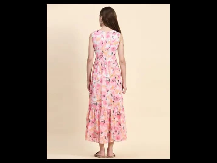 Women Floral Print Tiered Dress (3)