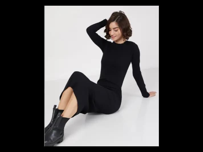 Long Sleeve Bodycon Midi Dress (4)