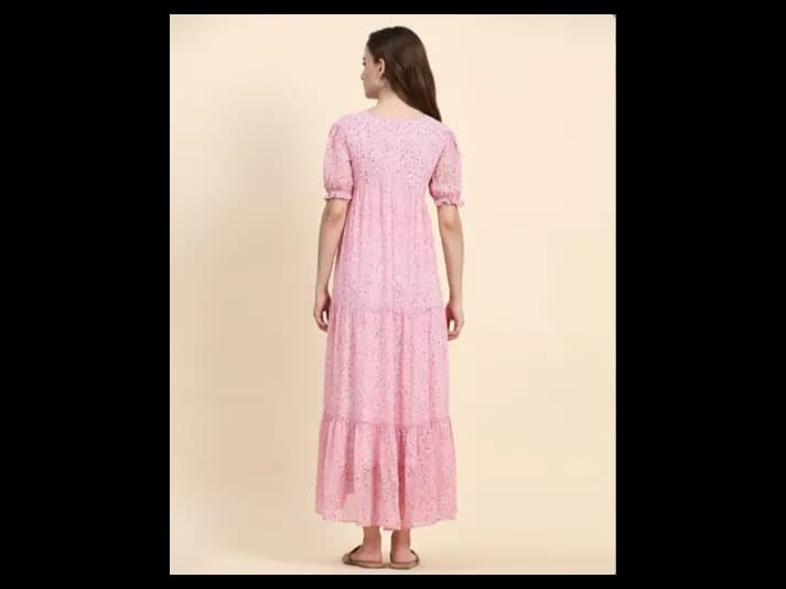Women Floral Print Tiered Dress (4)