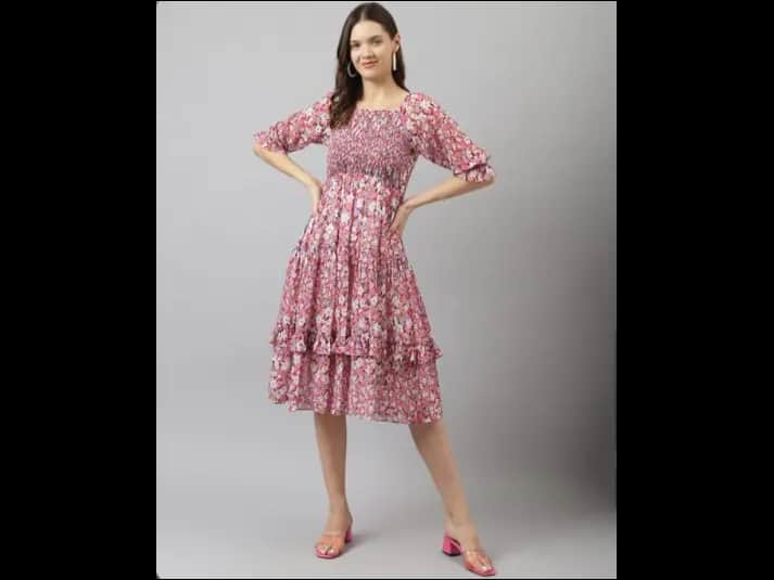 Floral Print Fit & Flare Dress