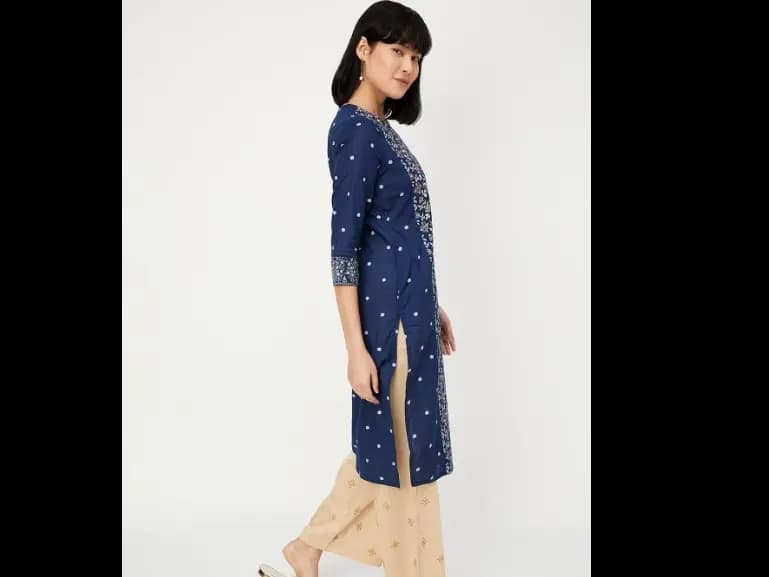Floral Printed Cotton Straight Kurta (2)
