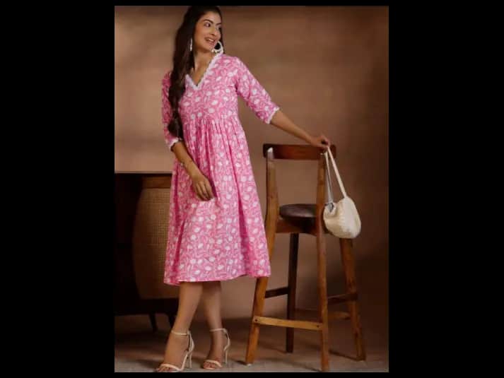 Ethnic Motifs Printed A-Line Midi Dress