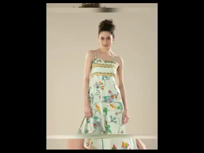 Pure Cotton Floral Print Ethnic Maxi Dress (5)