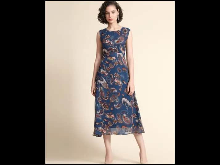 Paisley Print A-Line Dress