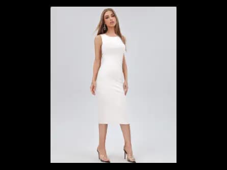 Round-Neck Sleeveless Bodycon Dress (2)