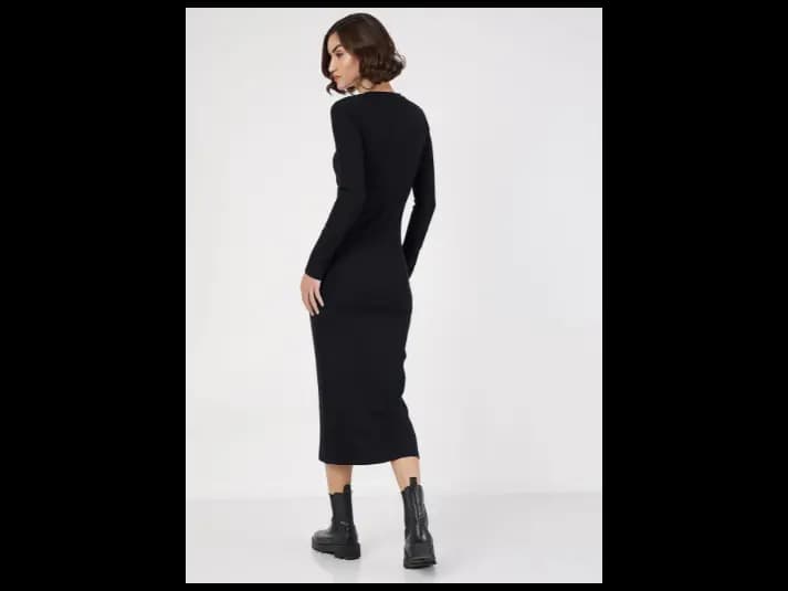 Long Sleeve Bodycon Midi Dress (3)