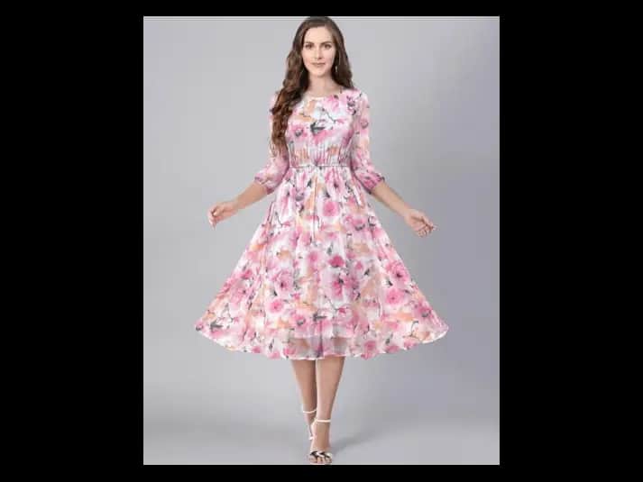 Floral Print Fit & Flare Dress