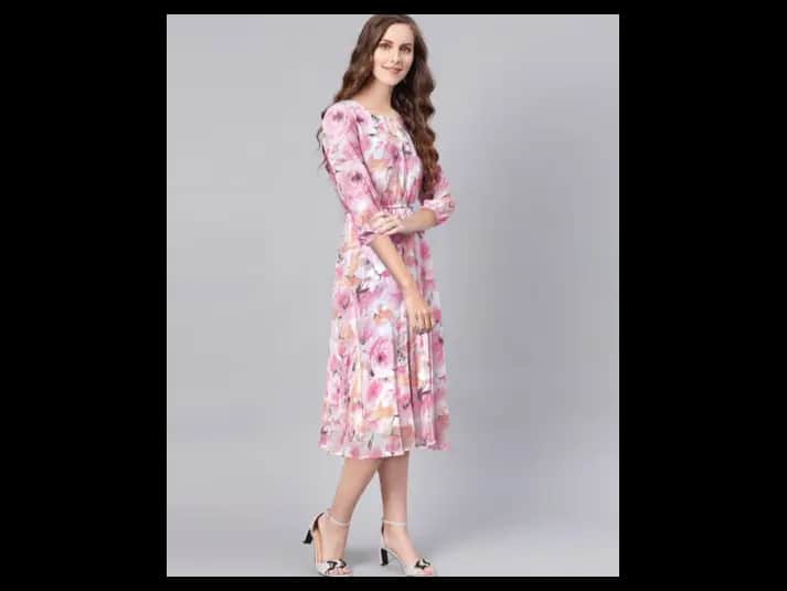 Floral Print Fit & Flare Dress