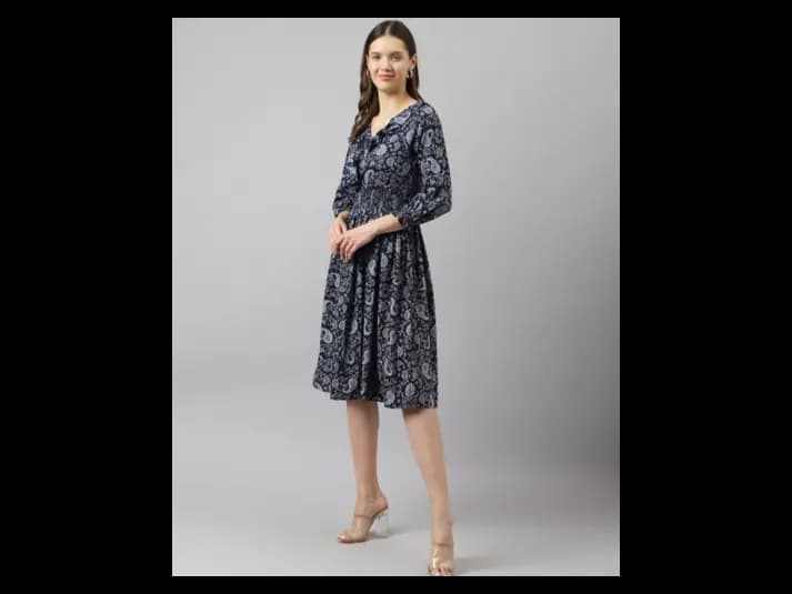 Paisley Print Fit & Flare Dress (2)